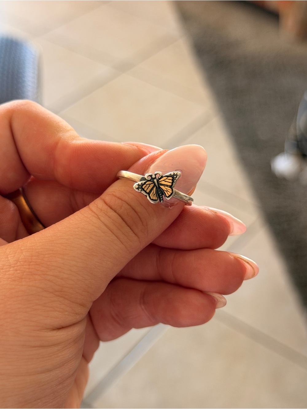 Sterling Silver Butterfly Ring with Copper Accent - Picture 1 of 1